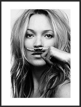 Nowoczesny plakat FABRYKA PLAKATU Wąsik Kate Moss B2, 50x70 cm - Fabryka plakatu