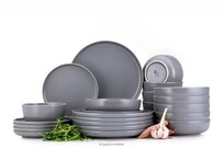 Nowoczesny Serwis Obiadowy 6 Os. 24 Elementy Szary Victo