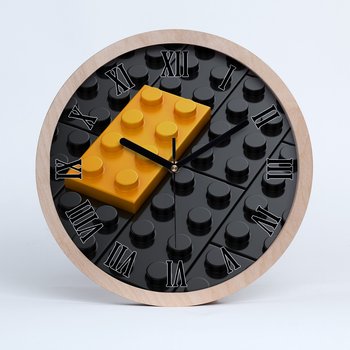 Nowoczesny wiszący zegar drewno klocki lego fi 30, Tulup - Tulup
