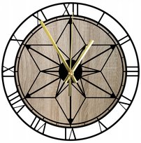 Nowoczesny Zegar Ścienny Drewniany Cichy Czytelny Geometryczny 45 cm