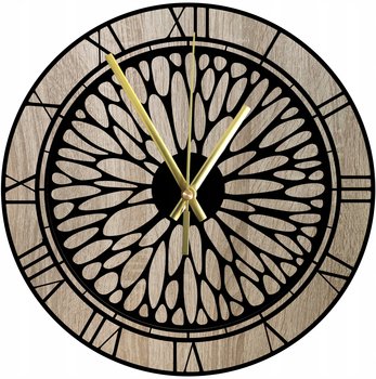 Nowoczesny Zegar Ścienny Drewniany Dąb Sonoma Stylowy Pokojowy 45 cm - DrewnianyDecor