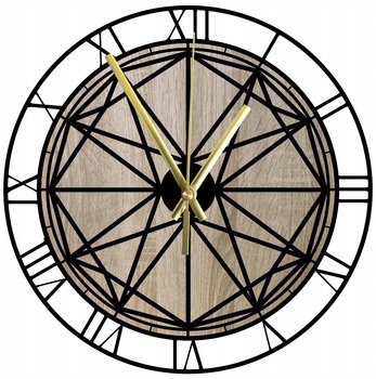 Nowoczesny Zegar Ścienny Duży Cichy Geometryczny Czytelny 45 cm - DrewnianyDecor