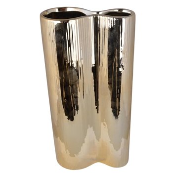 Nowoczesny, złoty wazon ceramiczny Beo 33 cm - Duwen