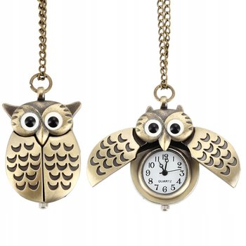 Nowy damski zegarek kieszonkowy busola - sowa, styl retro - Inna marka