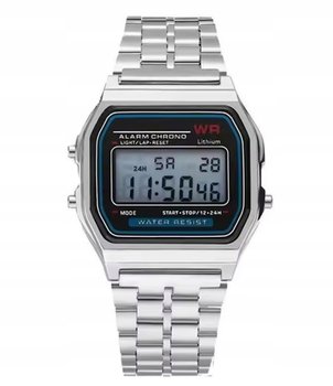 Nowy Zegarek Elektroniczny Lcd Srebrny - Styl Retro - Lcd