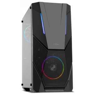 NOX Infinity Delta -NXINFTYDELTA- Taśma LED ARGB ATX-Micro ATX-ITX typu semi-tower, strona akrylowa, 2 fabrycznie zainstalowane wentylatory ARGB 120 mm, USB 3.0, miejsce na maksymalnie 8 wentylatorów - ASUS