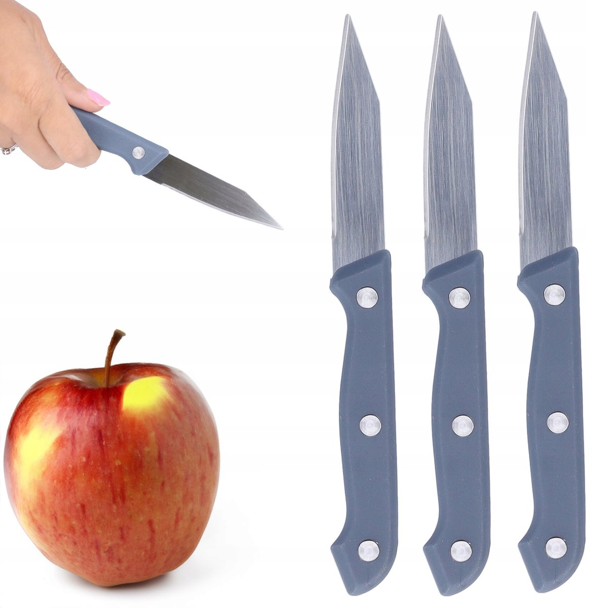 Zdjęcia - Nóż stołowy Nóż do warzyw owoców obierak kuchenny 3 sztuki