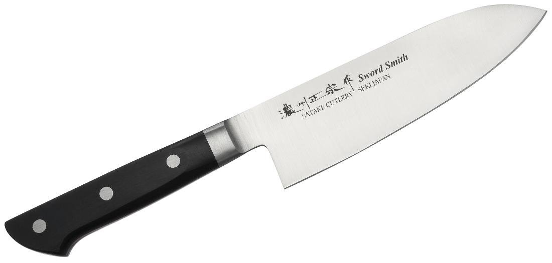 Nóż kuchenny SATAKE Satoru Santoku, czarny, 17cm