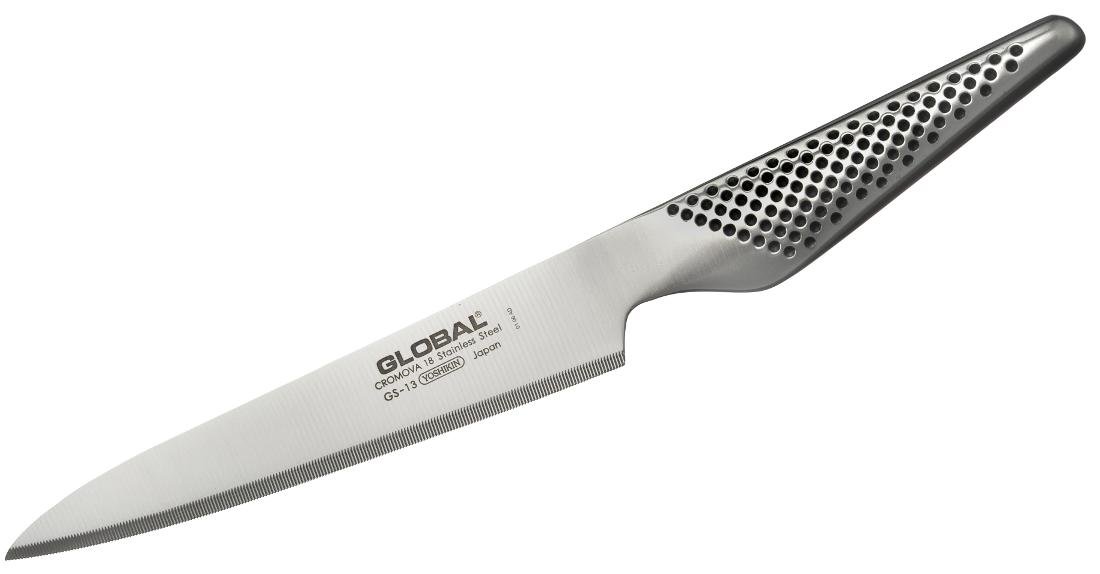 Nóż kuchenny uniwersalny ząbkowany GLOBAL GS-13, 15 cm