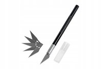 Nóż, Nożyk Skalpel Kolor Czarny Dodatkowe Ostrza w Zestawie 5 szt.