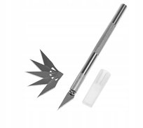 Nóż, Nożyk Skalpel Kolor Srebrny 5 szt Ostrza do Aplikacji Folii PPF Winyl
