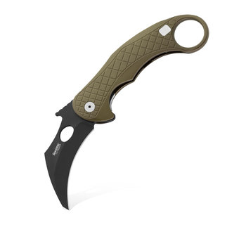 Nóż składany LionSTEEL L.E.One LE1 A GB by Emerson Design | Karambit Chemical Black MagnaCut Green Aluminium - LionSteel