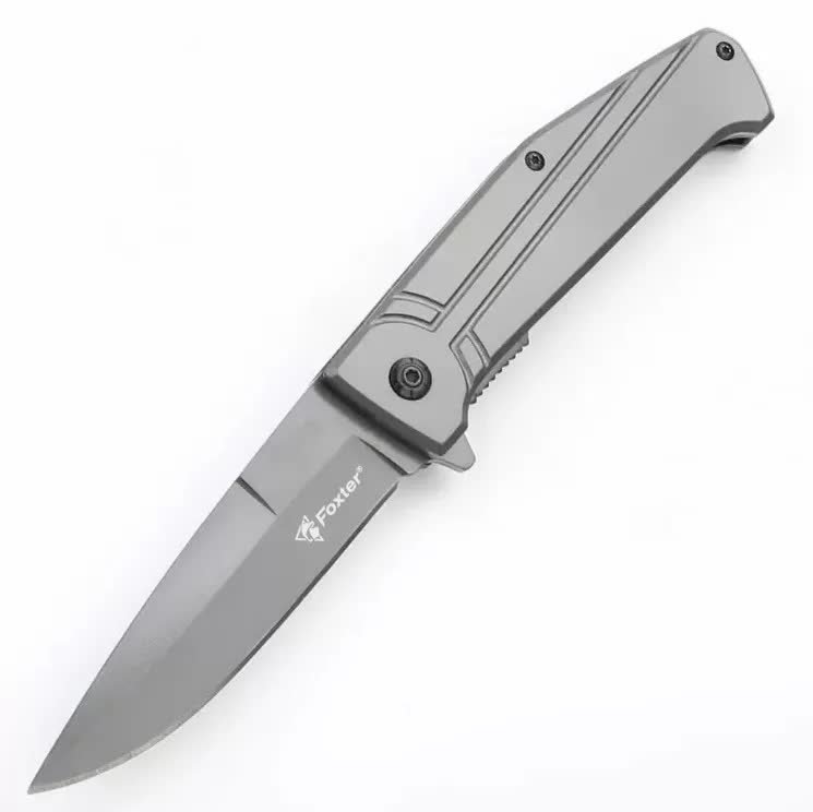 Zdjęcia - Nóż / multitool NÓŻ SKŁADANY RATOWNICZY MYŚLIWSKI SURVIVALOWY 20CM SZARY