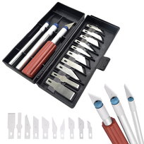 Nóż solidny mocny nożyk modelarski precyzyjny skalpel 13 ostrzy etui zestaw