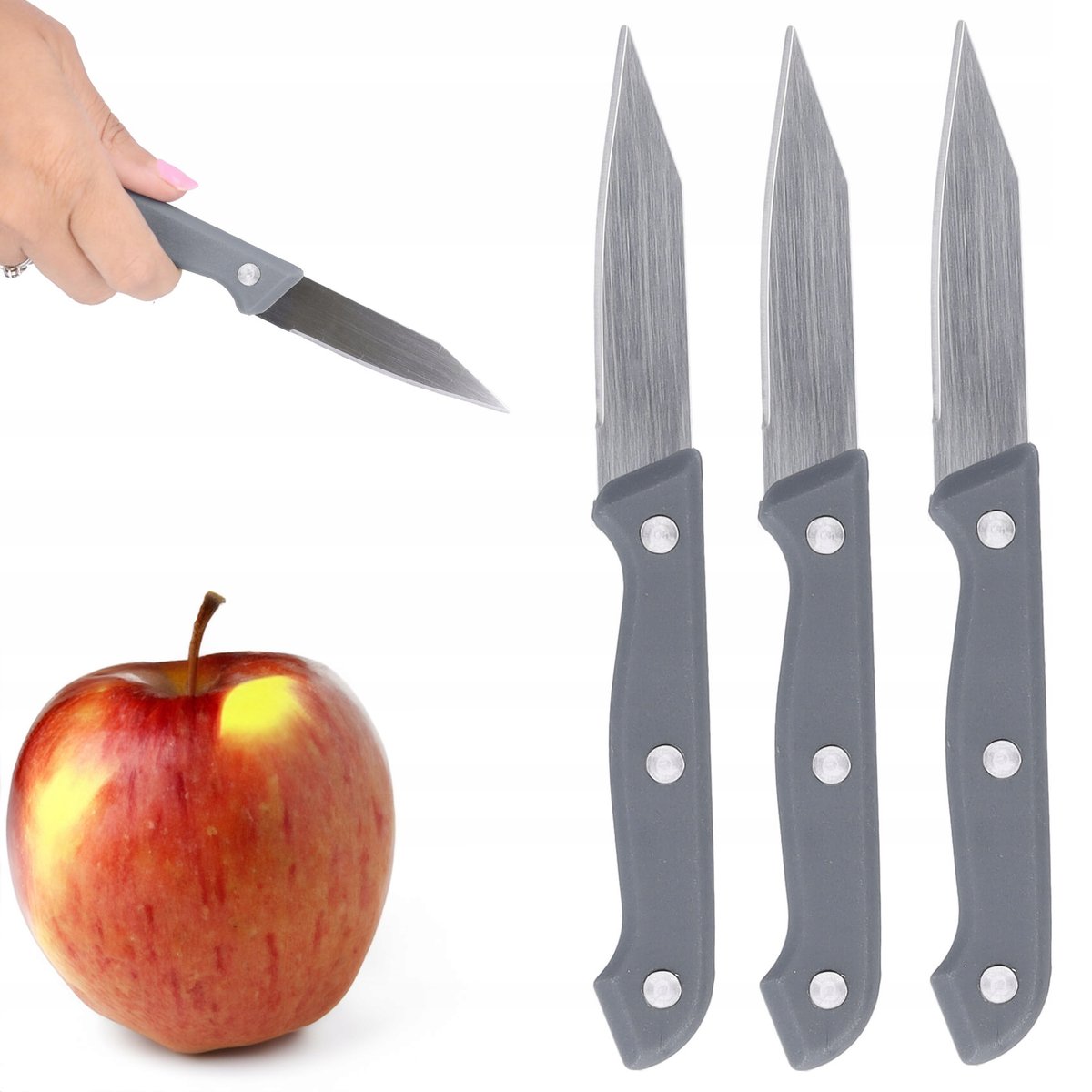 Zdjęcia - Nóż stołowy Noże kuchenne nóż do warzyw obierak zestaw 3 szt