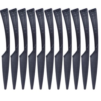 Noże wielorazowe czarne MOCNE GRUBE 40szt PREMIUM jednorazowe plastikowe - ABC