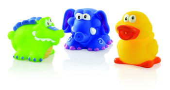 Nuby, zabawki do kąpieli Gumowe zwierzątka - Nuby