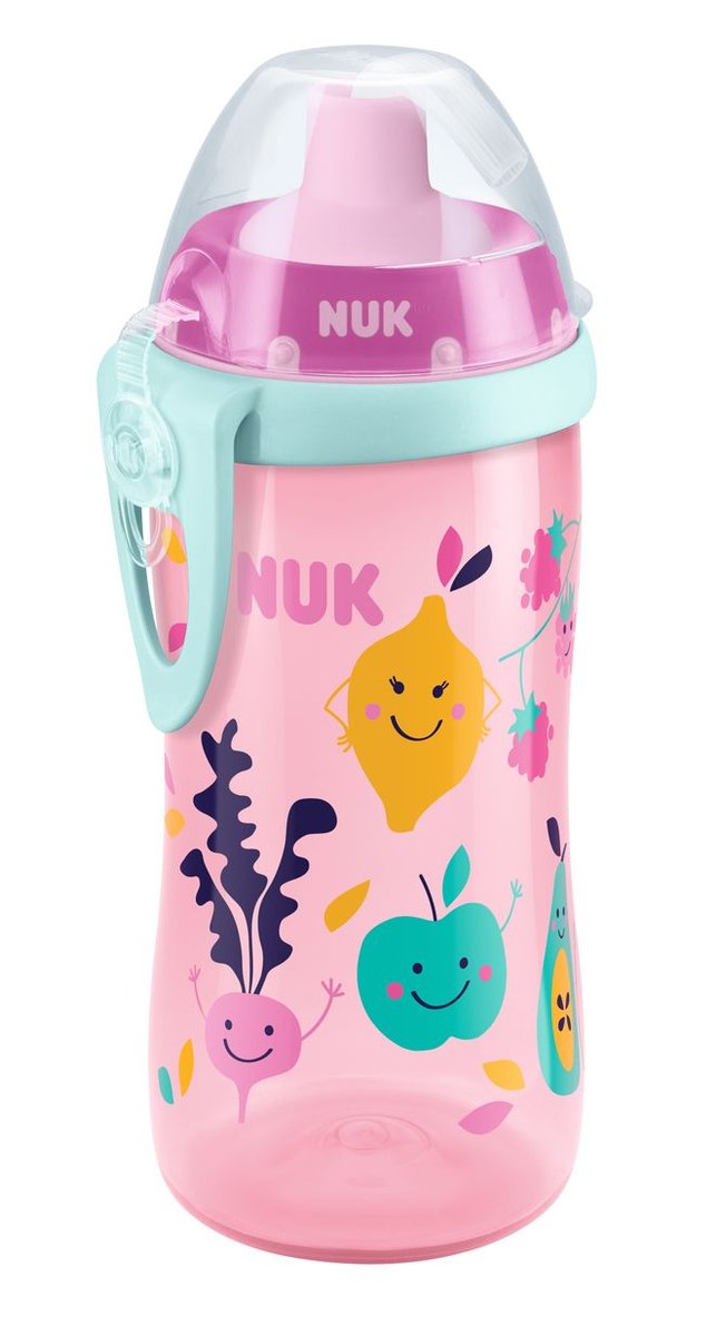 Фото - Пляшечки (поїлки) NUK , Flexi Cup, Kubek z silikonową słomką, Różowy, 18m+, 300 ml 