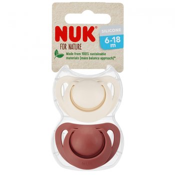 NUK Smoczek silikonowy 6-18m For Nature czerwony op.2 szt. - Nuk