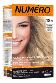 Numero, Permanent Coloring, Farba do włosów 10.21 glacial ultra light blonde, 140 ml - Numero