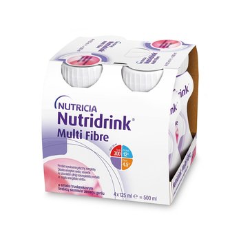 Nutrica, Nutridrink Multi Fibre, smak truskawkowy, 4x125 ml - Nutrica