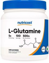 Nutricost L-Glutamina 500g - Czysty proszek | 100 porcji | Bez GMO i gluten Forest Vitamin