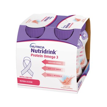 Nutridrink, Protein Omega 3, Mango Brzoskwinia, 4x125 - Nutricia