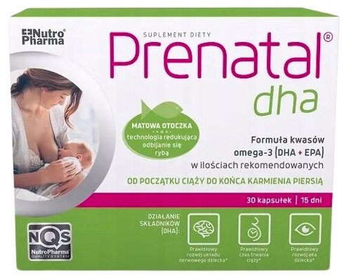 Zdjęcia - Witaminy i składniki mineralne Nutro Suplement diety, Nutropharma, Prenatal DHA, Ciąża karmienie, 30 kaps. 