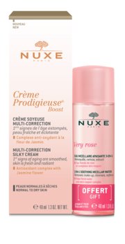 Nuxe, Creme Prodigieuse aksamitny krem do skóry normalnej i suchej i woda micelarna, 40 ml + 40 ml - Nuxe