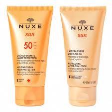 Nuxe Sun, zestaw krem do opalania SPF50+, 50 ml + orzeźwiający balsam po opalaniu, 50 ml + 50 ml - Nuxe