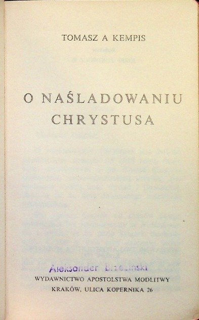 O naśladowaniu Chrystusa - Tomasz a Kempis | Książka w Empik