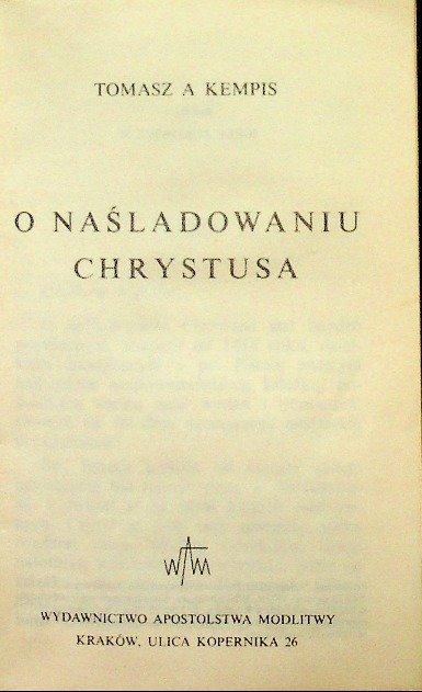 O naśladowaniu Chrystusa - Tomasz a Kempis | Książka w Empik