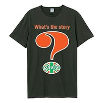 Oasis: Oasis - Union Jack Question Mark Amplified Small Vintage Charcoal T Shirt 
