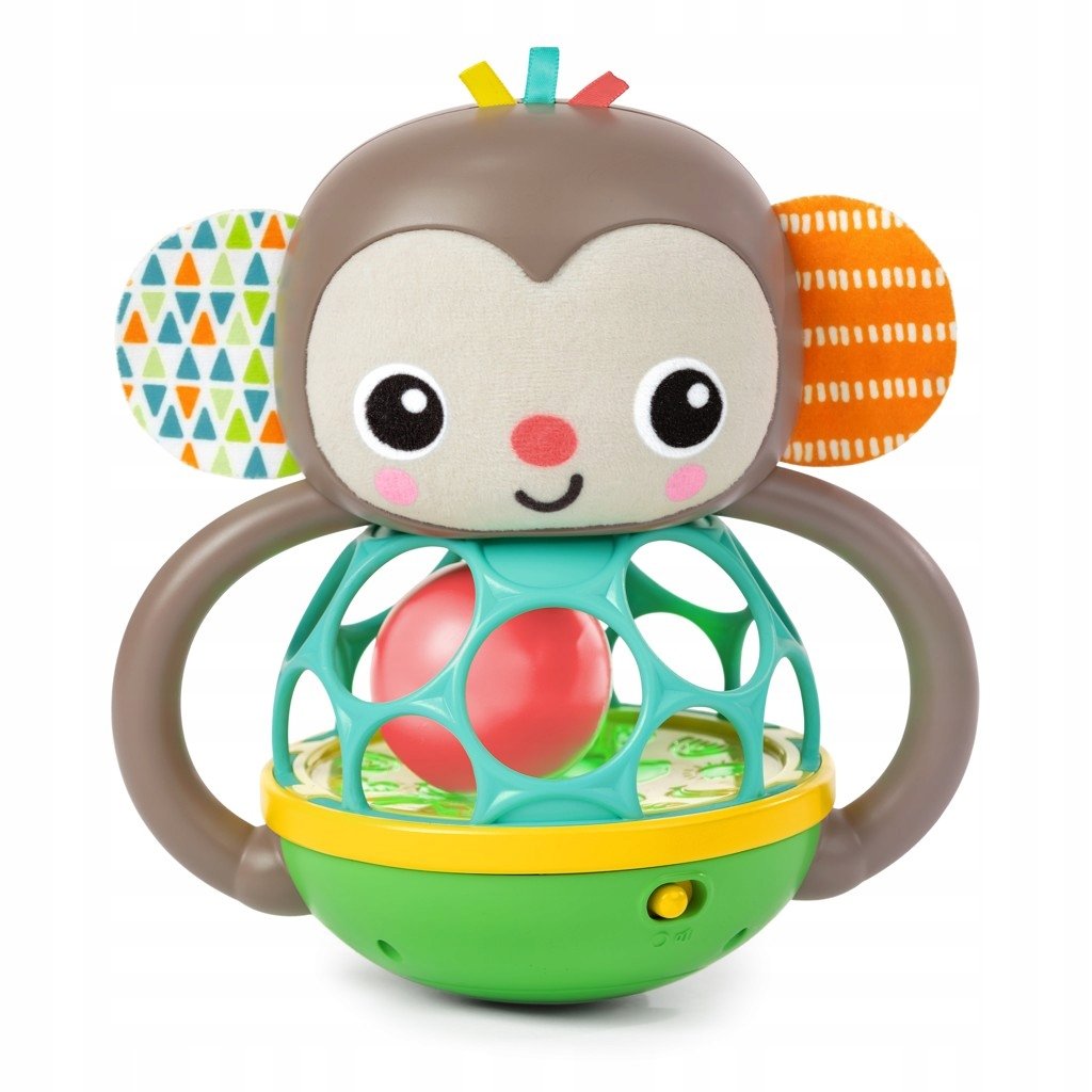 Zdjęcia - Zabawki interaktywne Baby Einstein OBALL Zabawka multisensoryczna Grab&Giggle Monkey Multi-Sensory Toy małpka 