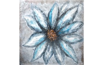 Obraz 100x100 cm Niebieski Kwiat - Witek Home