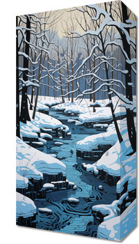 Obraz 20x40cm Rzeka przy Zimowej Porze - Zakito Posters
