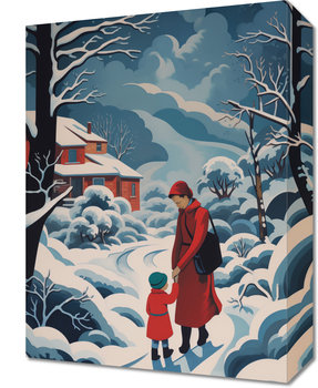 Obraz 30x40cm Matka i Dziecko w Śnieżnej Krainie - Zakito Posters