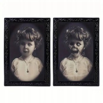 Obraz 3D Upiór Zmieniający Twarz Dziecka Dziewczynki Halloween Horror - Korbi