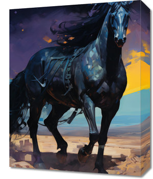 Obraz 40x50cm Czarny Koń Własnego Wyścigu - Zakito Posters