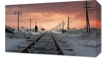 Obraz 50x30cm Podróżnik Zimowego Zmierzchu - Zakito Posters