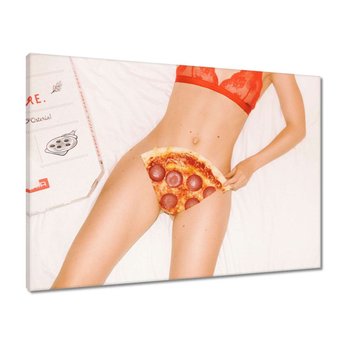Obraz 70x50 Mięsna uczta Pizza Salami - ZeSmakiem
