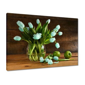 Obraz 70x50 Miętowe tulipany - ZeSmakiem