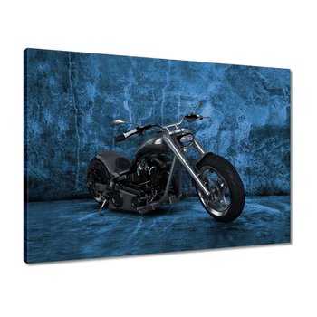 Obraz 70x50 Niebieska ściana Motocykl - ZeSmakiem