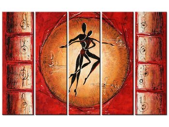 Obraz Afrykański taniec, 5 elementów, 100x63 cm - Oobrazy