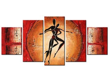 Obraz Afrykański taniec, 5 elementów, 150x70 cm - Oobrazy