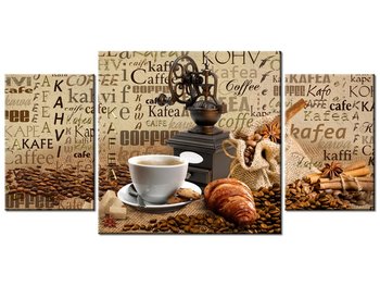 Obraz, Aromatyczna kawa o poranku, 3 elementy, 80x40 cm - Oobrazy