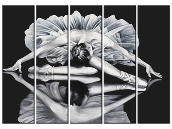 Obraz Baletnica w lustrzanym odbiciu, 5 elementów, 225x160 cm - Oobrazy