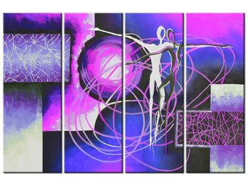 Obraz Bezkresne uczucia w fiolecie, 4 elementy, 120x80 cm - Oobrazy