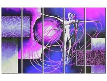 Obraz Bezkresne uczucia w fiolecie, 5 elementów, 100x63 cm - Oobrazy
