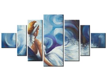 Obraz Błękitna dama, 7 elementów, 200x100 cm - Oobrazy